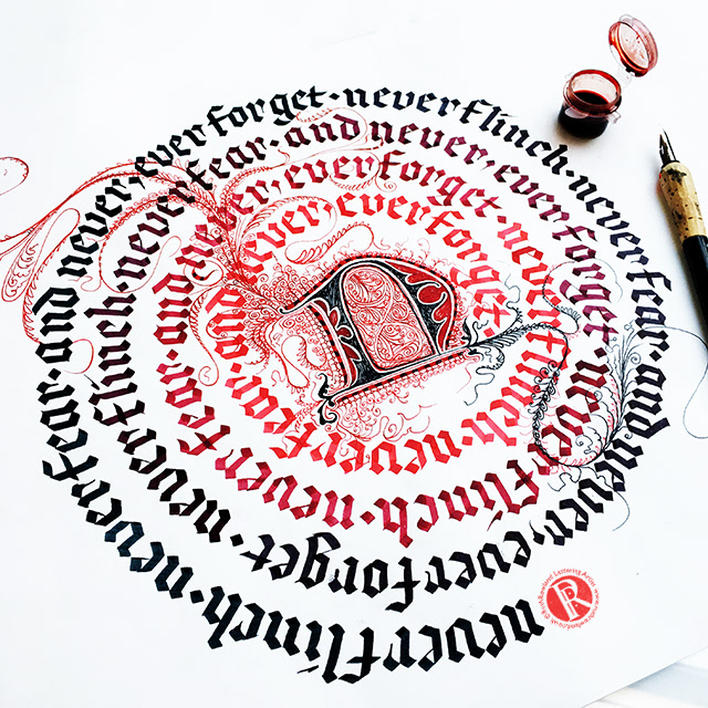 Nevernight Spiral Calligram