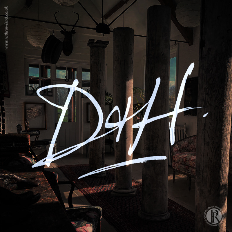 Lettering Artist Ruth Rowland - hand lettered logo for Doe & Hope Antiques and Art Business