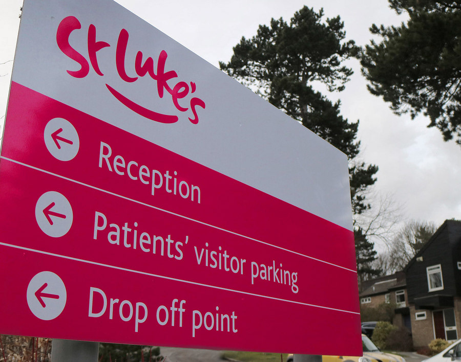 Hand Lettered St Luke's Hospice Logo: Signage