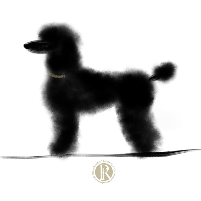 Poised Poodle. Dog Illustration