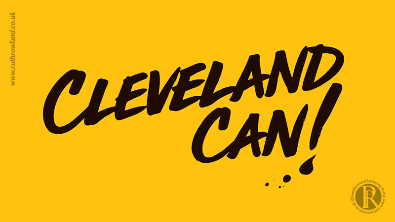 Lettering Artist Ruth Rowland: Hand lettered hero message for Cleveland Containers Advertising Campaign.