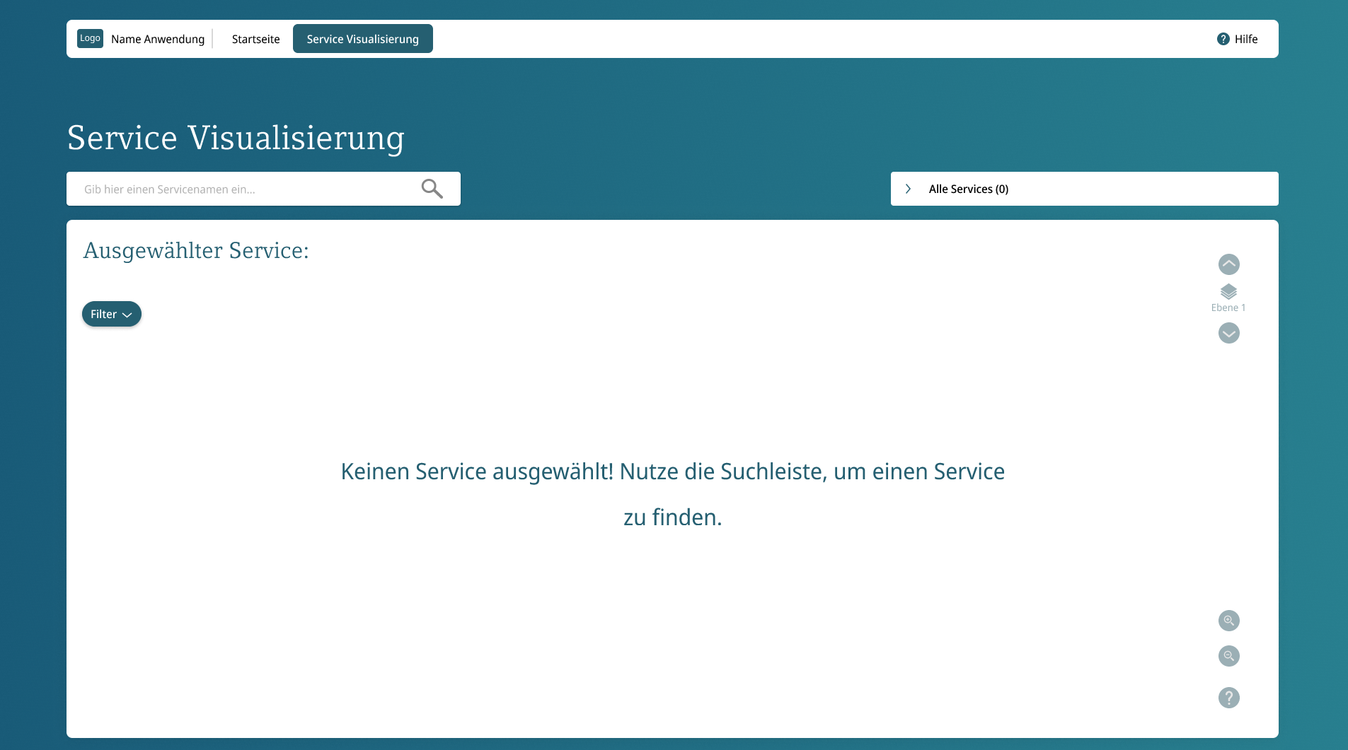 Service Visualisierung ohne ausgewählten Service