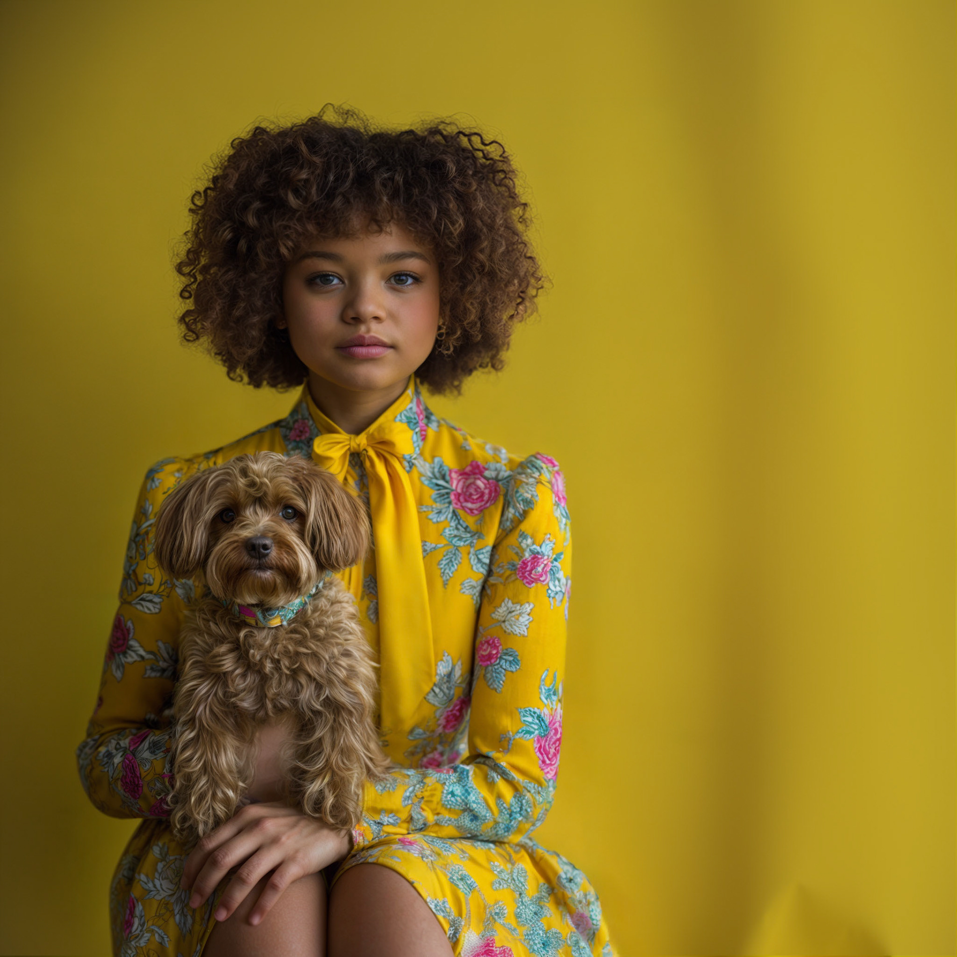 Sunny, 2024 | AI-enabled digital photography, refined with Photoshop | 16x16 inches (framed at 20x20 inches)