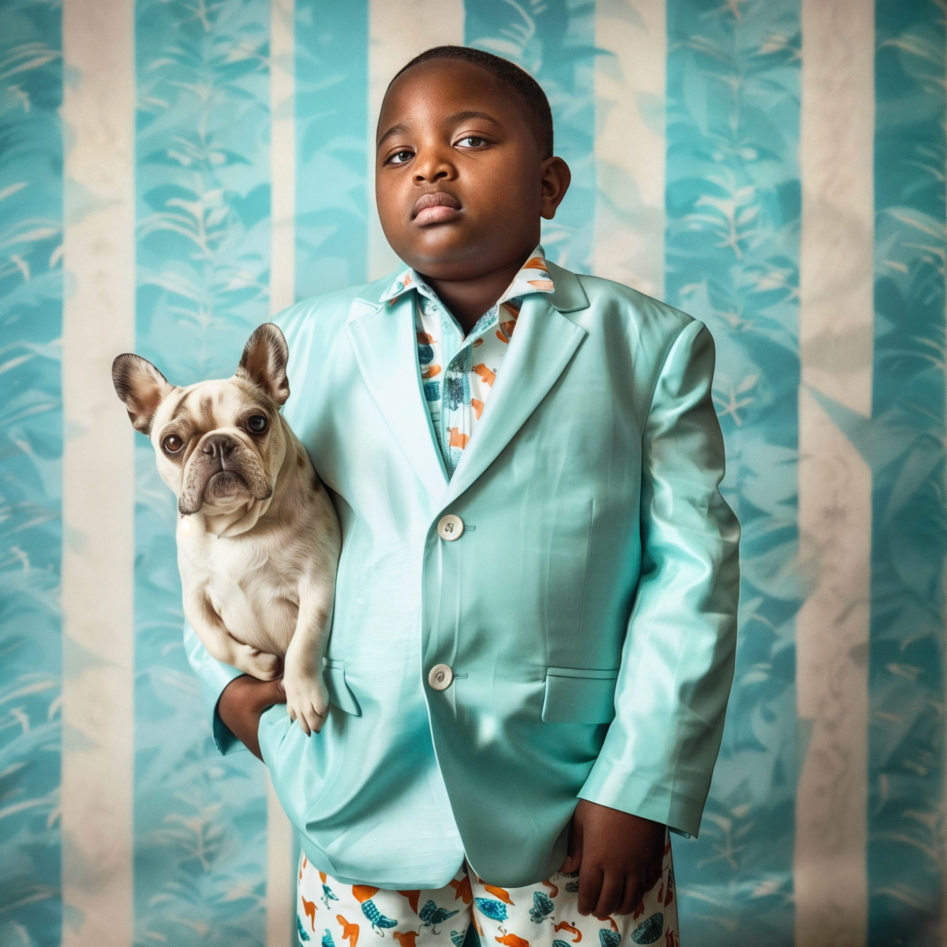 Lenny, 2024 | AI-enabled digital photography, refined with Photoshop | 16x16 inches (framed at 20x20 inches)