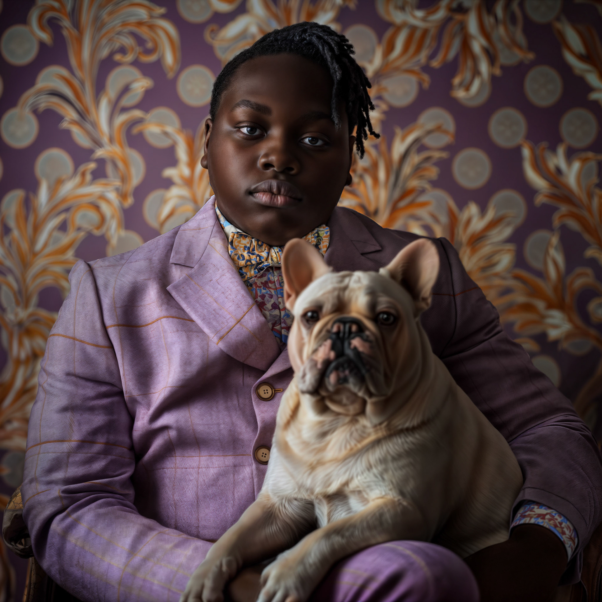 Frederick, 2024 | AI-enabled digital photography, refined with Photoshop | 16x16 inches (framed at 20x20 inches)