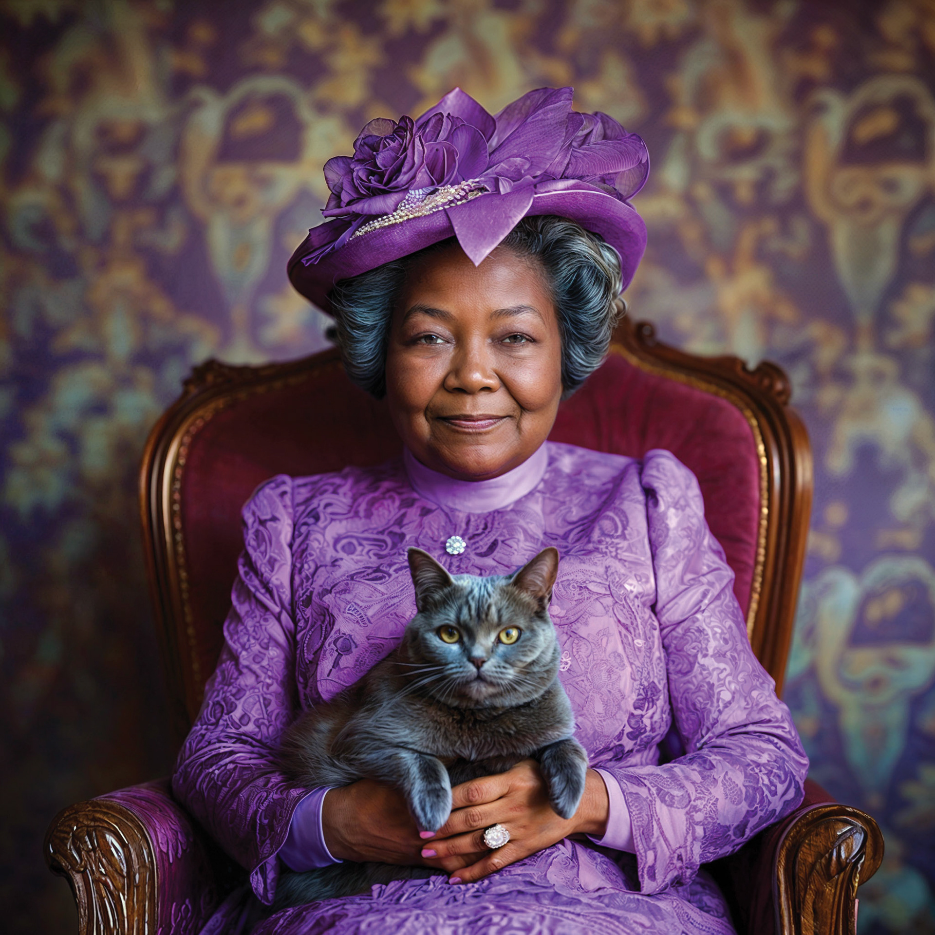 Ma Mary, 2024 | AI-enabled digital photography, refined with Photoshop | 16x16 inches (framed at 20x20 inches)