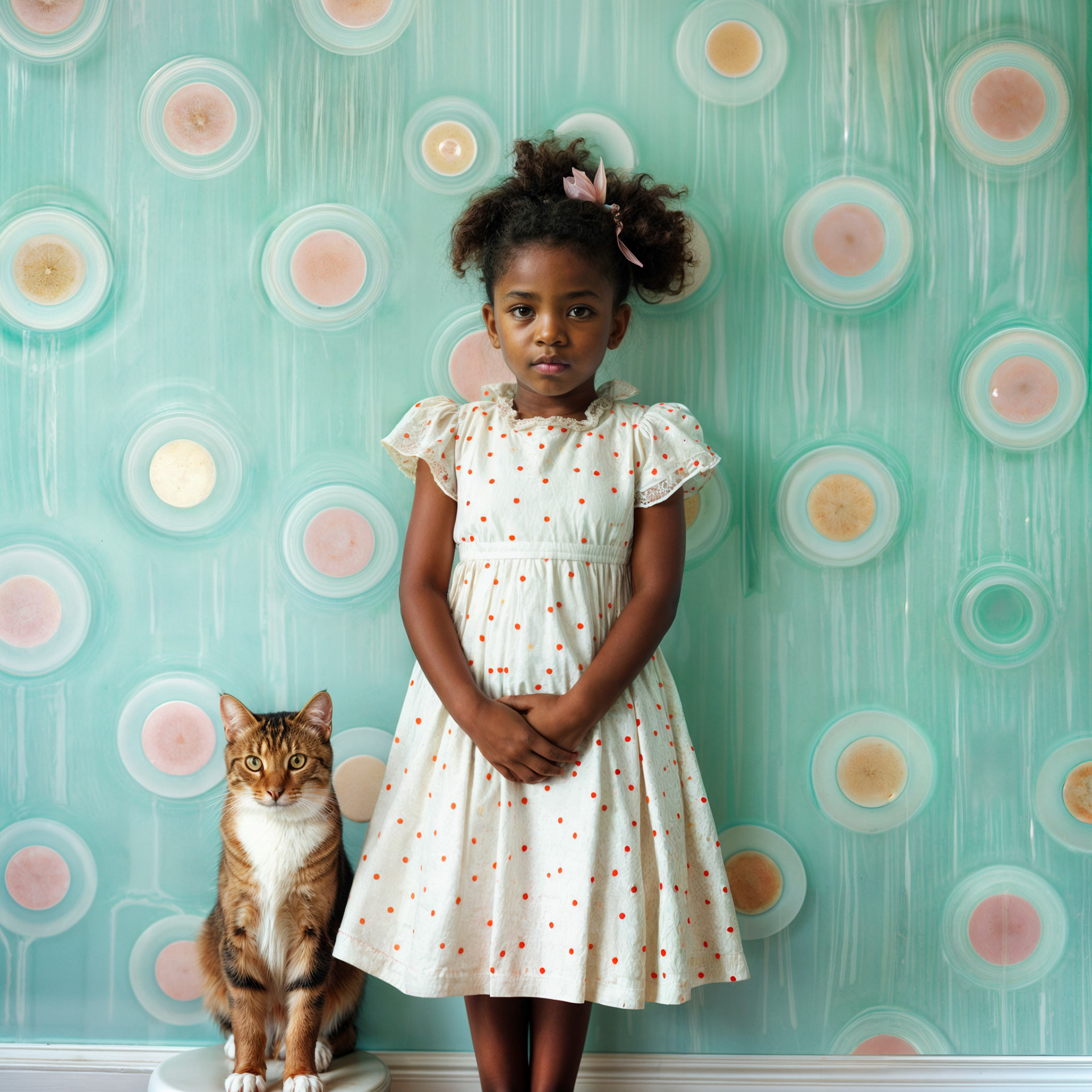 Bernadette, 2024 | AI-enabled digital photography, refined with Photoshop | 16x16 inches (framed at 20x20 inches)