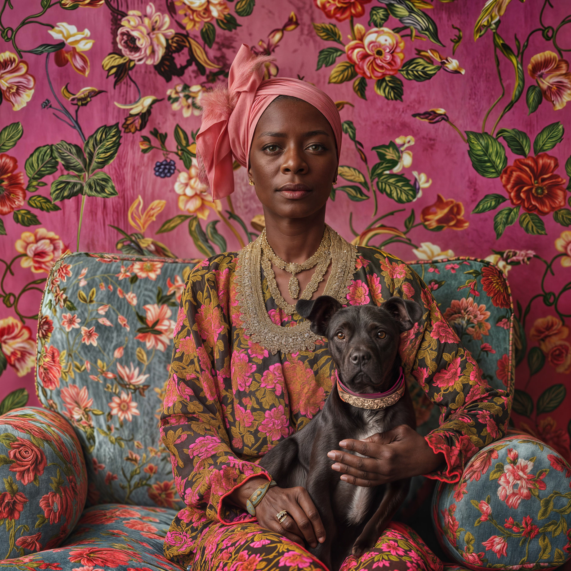 Roberta, 2024 | AI-enabled digital photography, refined with Photoshop | 16x16 inches (framed at 20x20 inches)