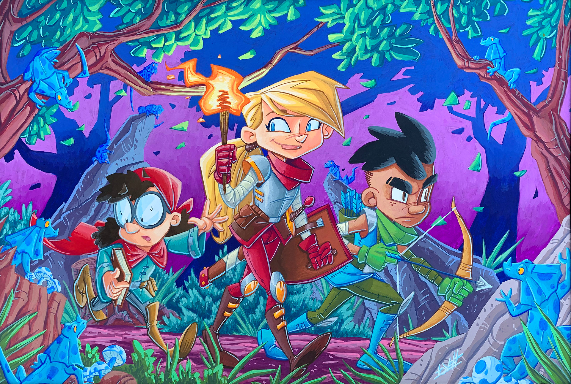 The Adventurers: Acrylic gouache on illustration board