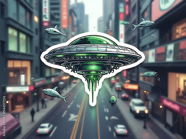 Ufo - Spaceship - Flying Saucers — Adobe Stock 944517216