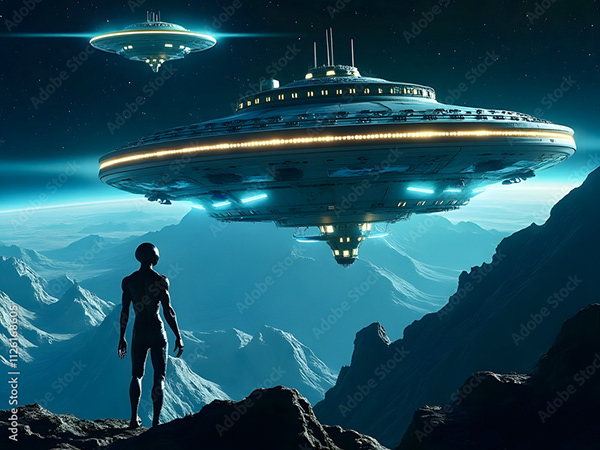 Ufo - Spaceship - Flying Saucers — Adobe Stock 1126168605