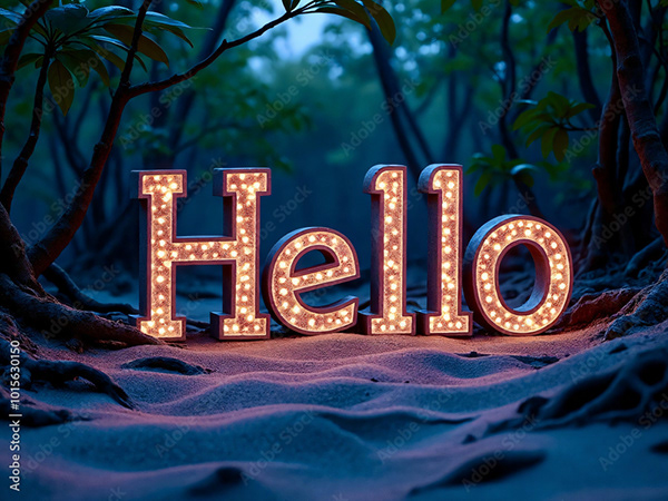 3D Block Letters - Typography — Adobe Stock 1015630150