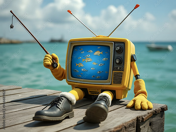 Vintage Yellow Tv's — Adobe Stock 966689827
