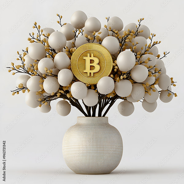 Bitcoin Coin Art Cryptocurrency — Adobe Stock 962721342