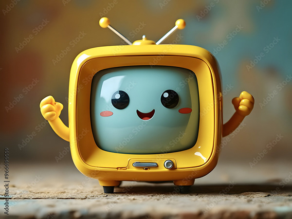 Vintage Yellow Tv's — Adobe Stock 966690559