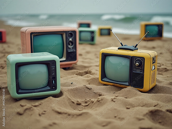 Vintage Televisions — Adobe Stock 957993741