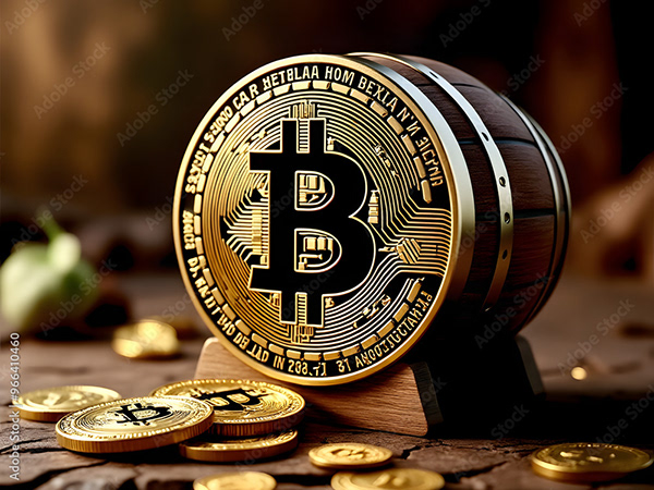 Bitcoin Coin Art Cryptocurrency — Adobe Stock 966410460