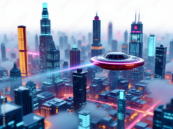 Ufo - Spaceship - Flying Saucers — Adobe Stock 1126170636