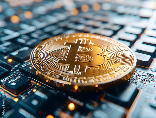 Bitcoin Coin Art Cryptocurrency — Adobe Stock 990400424