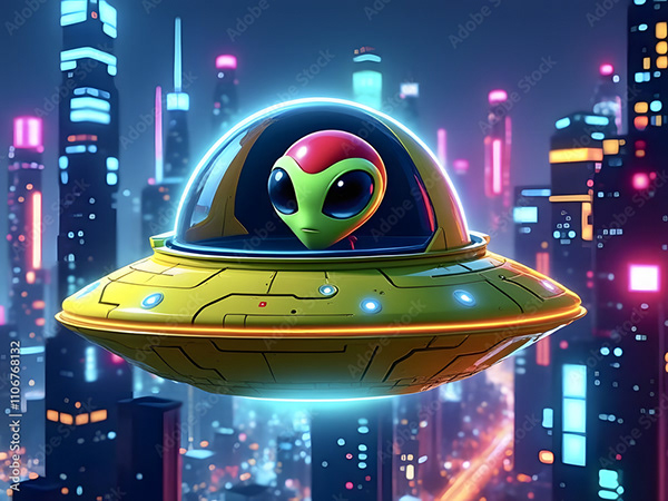 Ufo - Spaceship - Flying Saucers — Adobe Stock 1106768132