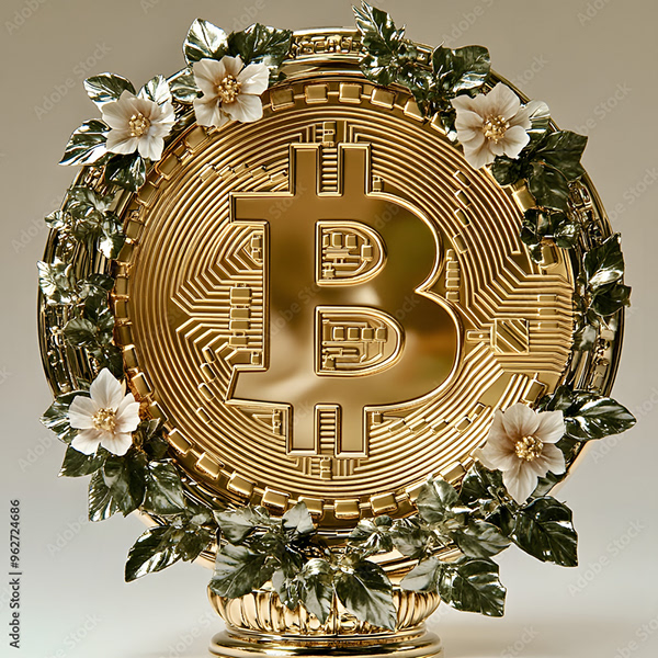 Bitcoin Coin Art Cryptocurrency — Adobe Stock 962724686