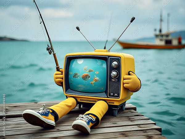 Vintage Yellow Tv's — Adobe Stock 966689496