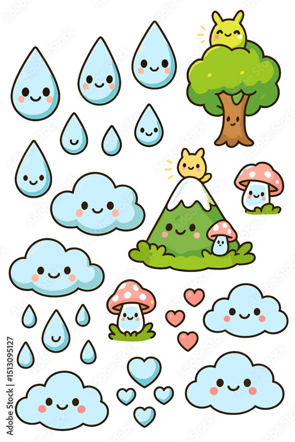 Raindrops Collection — Adobe Stock 1513095127