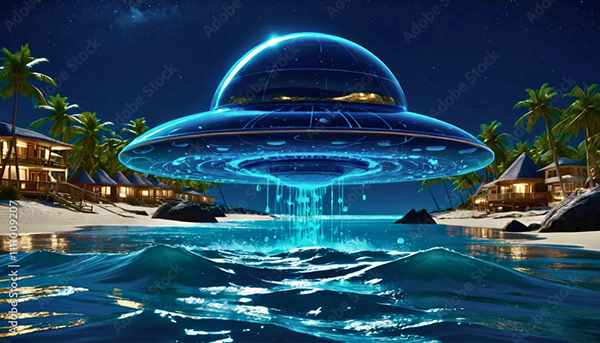 Ufo - Spaceship - Flying Saucers — Adobe Stock 1111009207