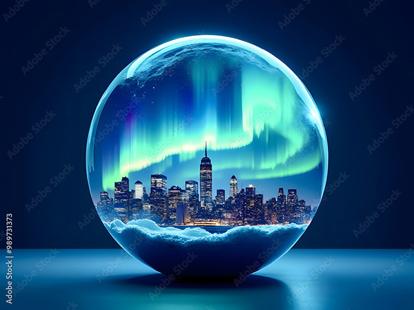 Aurora Borealis- Northern Lights — Adobe Stock 989731373