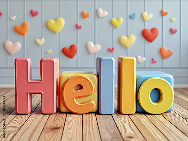 3D Block Letters - Typography — Adobe Stock 1015633773