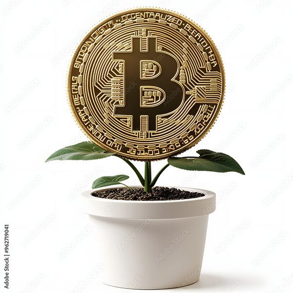 Bitcoin Coin Art Cryptocurrency — Adobe Stock 962719041