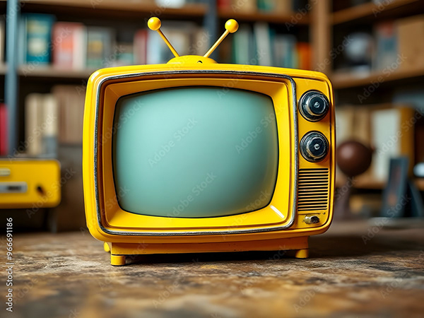 Vintage Yellow Tv's — Adobe Stock 966691186