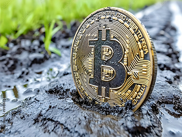 Bitcoin Coin Art Cryptocurrency — Adobe Stock 990403402
