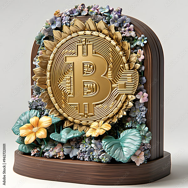 Bitcoin Coin Art Cryptocurrency — Adobe Stock 962722001
