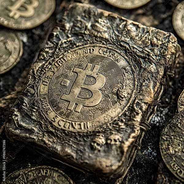 Bitcoin Coin Art Cryptocurrency — Adobe Stock 986747396