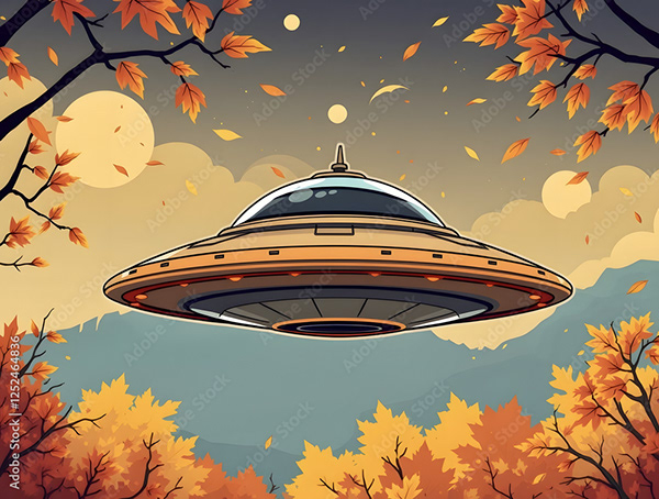 Ufo - Spaceship - Flying Saucers — Adobe Stock 1252464836