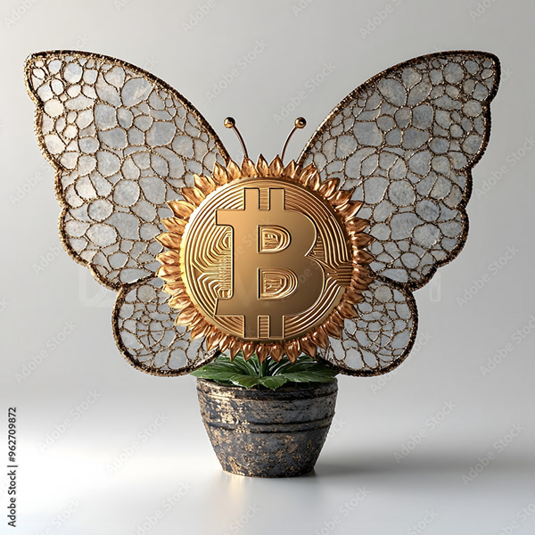 Bitcoin Coin Art Cryptocurrency — Adobe Stock 962709872