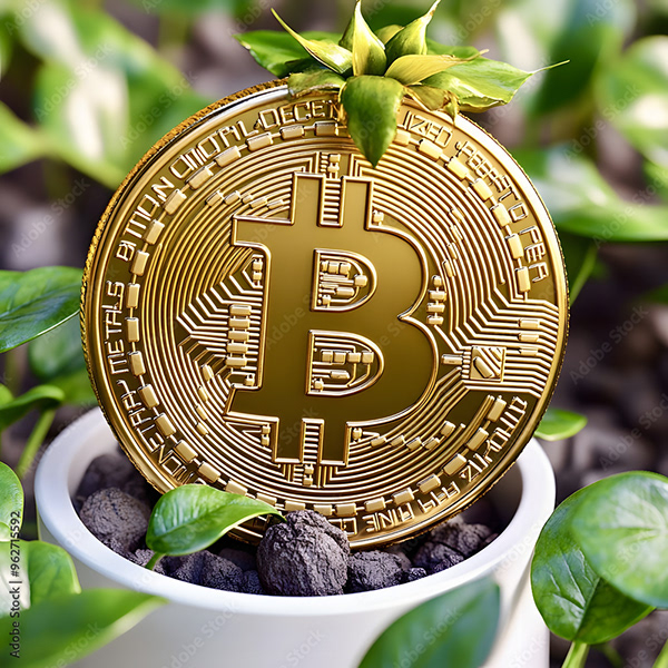 Bitcoin Coin Art Cryptocurrency — Adobe Stock 962715592