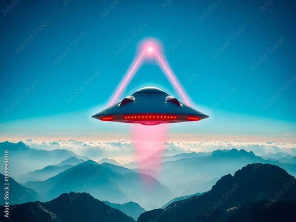 Ufo - Spaceship - Flying Saucers — Adobe Stock 1999936118
