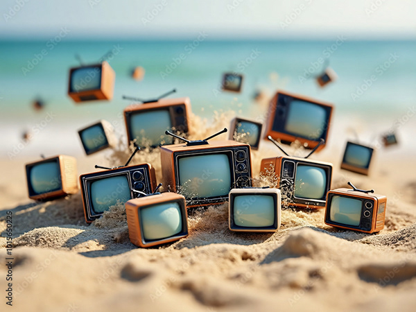 Vintage Televisions — Adobe Stock 1015650225