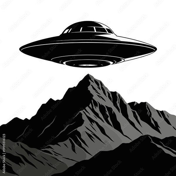 Ufo - Spaceship - Flying Saucers — Adobe Stock 1995516123