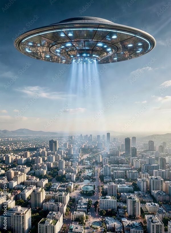Ufo - Spaceship - Flying Saucers — Adobe Stock 1910729006