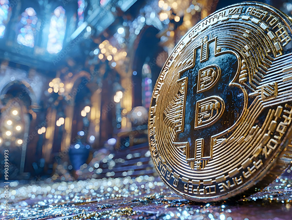 Bitcoin Coin Art Cryptocurrency — Adobe Stock 990399973