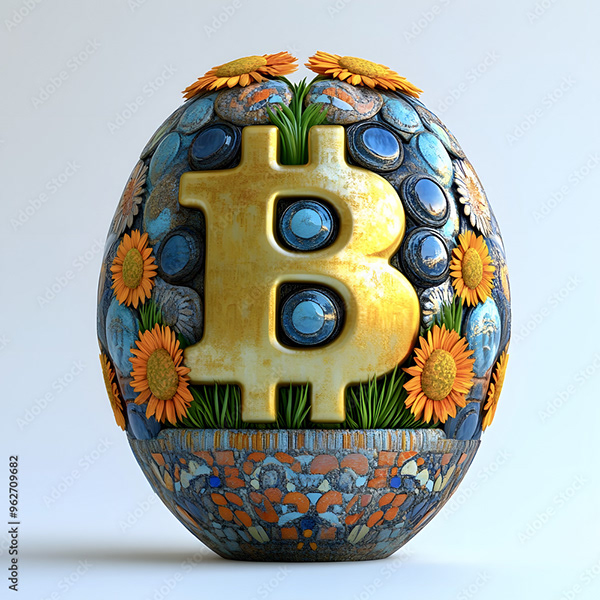 Bitcoin Coin Art Cryptocurrency — Adobe Stock 962709682