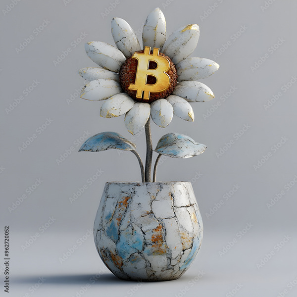 Bitcoin Coin Art Cryptocurrency — Adobe Stock 962720052