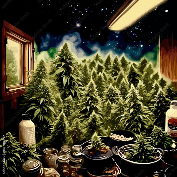 Weed Cannabis MJ Collection — Adobe Stock 1107101692