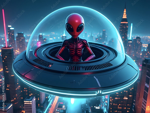 Ufo - Spaceship - Flying Saucers — Adobe Stock 1106769523