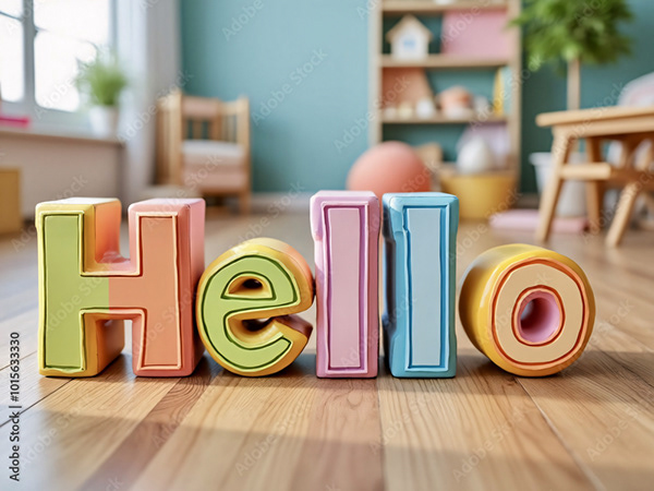 3D Block Letters - Typography — Adobe Stock 1015633330
