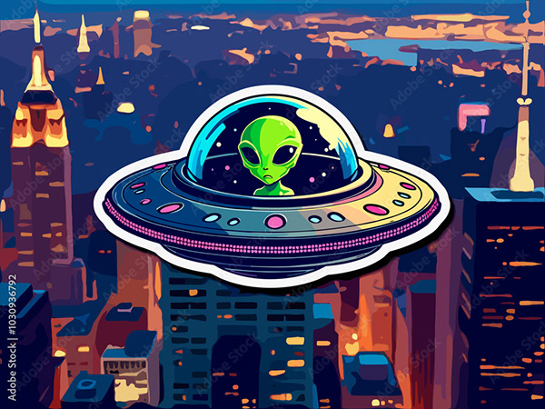 Ufo - Spaceship - Flying Saucers — Adobe Stock 1030936792