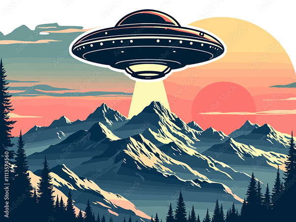 Ufo - Spaceship - Flying Saucers — Adobe Stock 1113574560